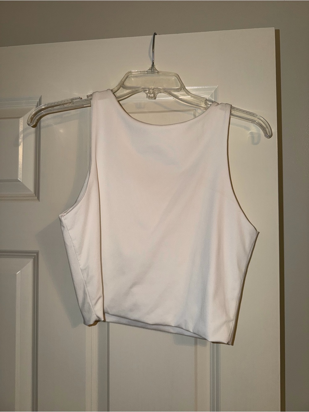 White Sleeveless Crop Top